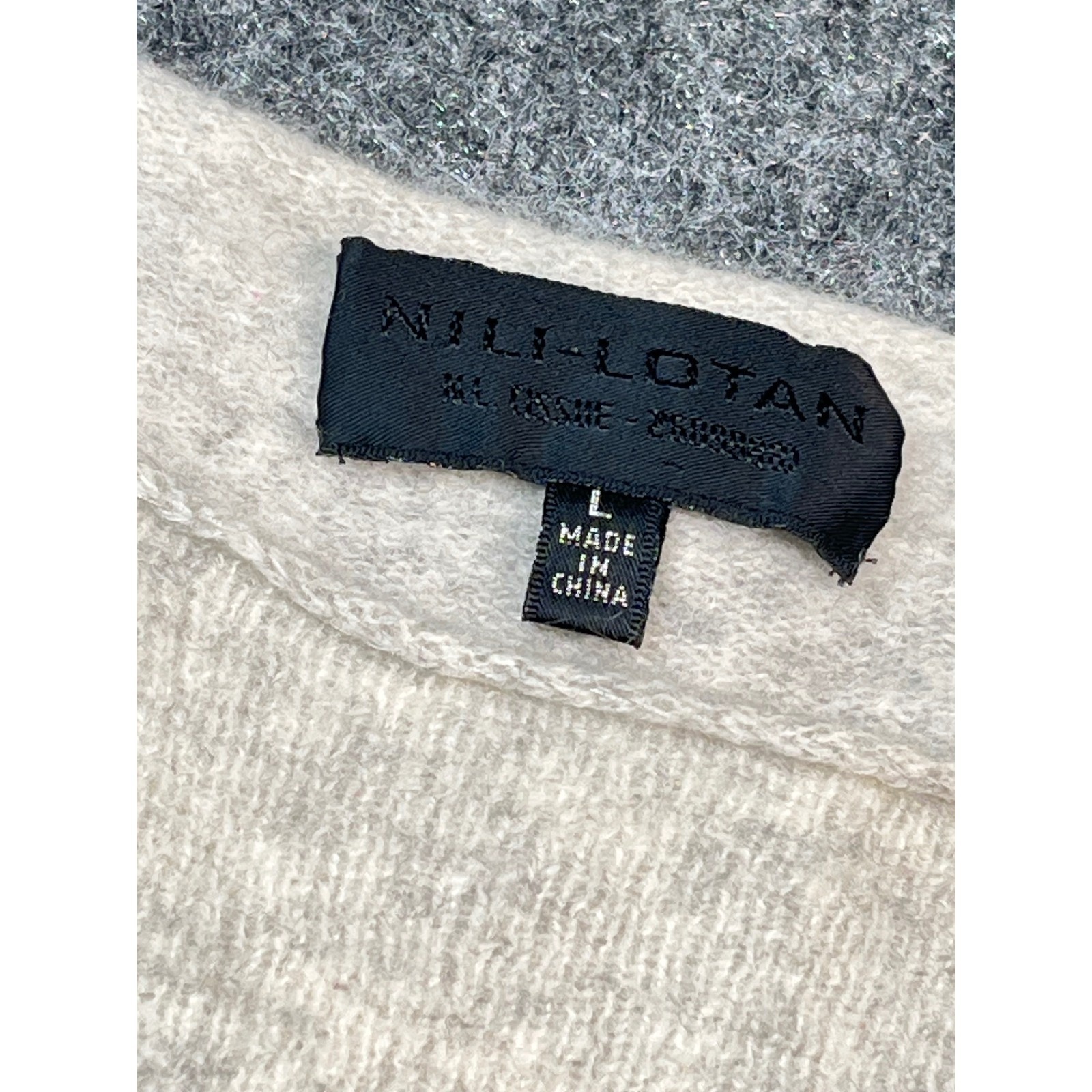 Nili Lotan Cashmere Sweater Women Large Ivory Long Sleeve Pullover Knit Luxury